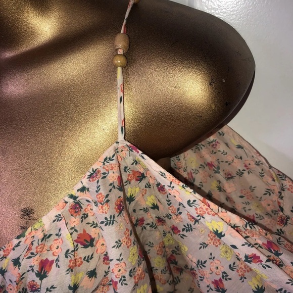 Scrapbook Originals Brown Yellow Orange Floral Top M Shirt Cold Shoulder - Picture 9 of 12